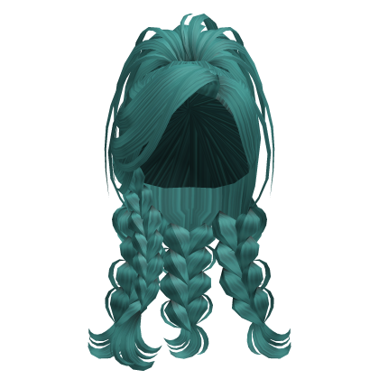 Coquette Braided Ponytail Hair (Bright Teal) Roblox item