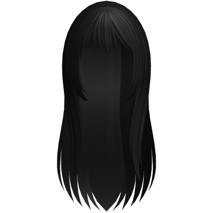 long emo ghost girl hair in black Roblox item