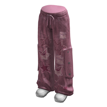 Star Baggy Cargos w/ Sneakers (Pink)