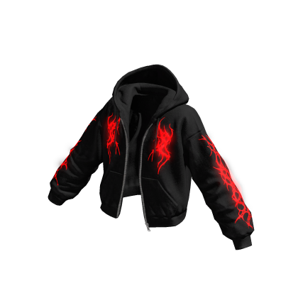 Glowing Emissive Red Sigil Print Open Hoodie
