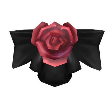 Pretty Red and Black Rose Hair Bow Roblox item