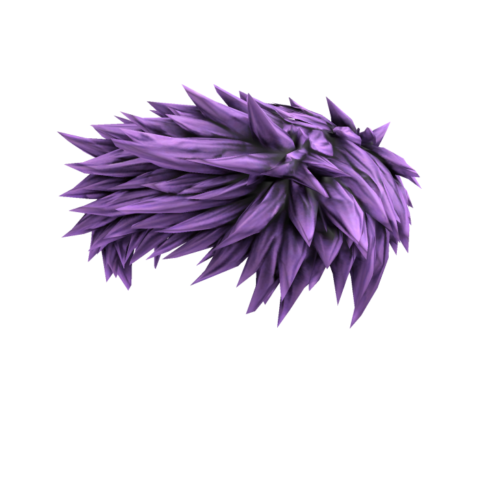 Spiky purple hair with a youthful look