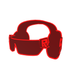 Red Cyber Retro Headphones