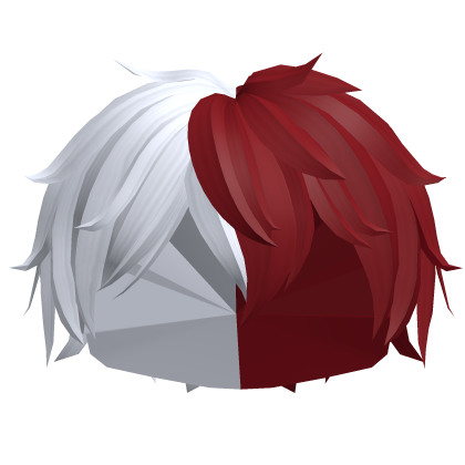 Messy Boy Hair in Red and White Roblox item