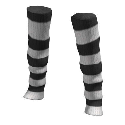 Knitted Leg Warmers Black and White