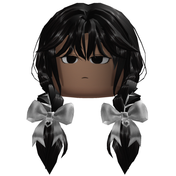 Twin Braided Hair w/ Bows (Black)