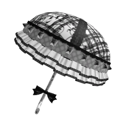 -♧ White EGL Mori Kei Gothic Plaid Umbrella - Roblox item