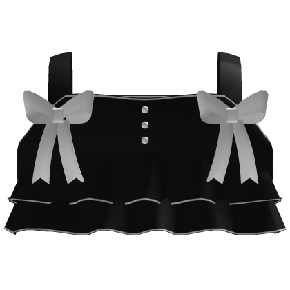 gothic ruffled top w/ bows black & white