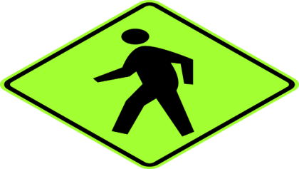Pedestrian Sign Flourescent Roblox decal