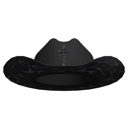 Cross Thorns Cowboy Hat Monochrome Black Roblox item