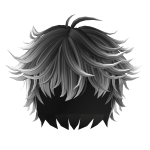 🍀Messy Anime Boy Hair (Black&White)