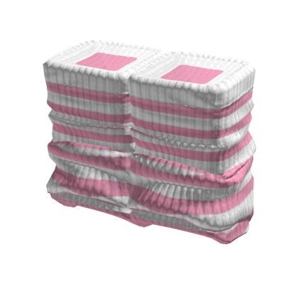 Fitted White / Pink Striped Leg Warmers