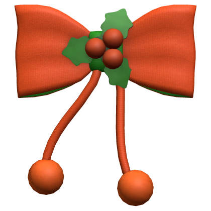 kawaii orange christmas bow