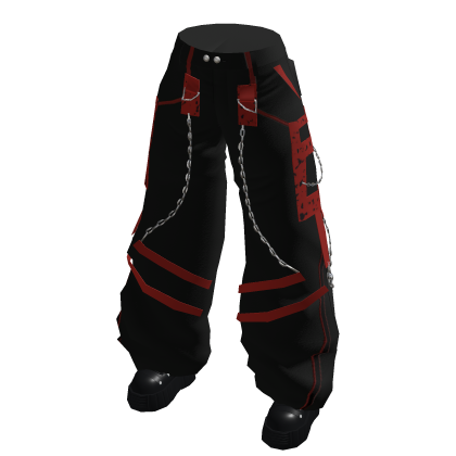 Cyberpunk Goth Baggy Cargo Pants w/ Platform Shoes