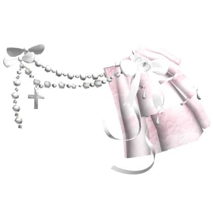 Victorian Lace White Pearl Ribbon Shoulder 3.0 [L]