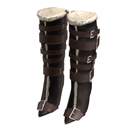 Botas de Fivela de Couro Peony Doll (Marrom) - Roblox