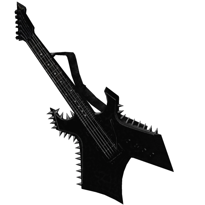 1.0 Strapped Emo Rock Spiked Black Back Guitar