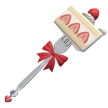 🍀Cute Core Strawberry Cake on Fork(Red)
