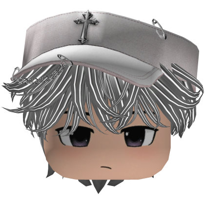 Fluffy Cute Hair, Black White Translucent Y2K Cap Roblox item
