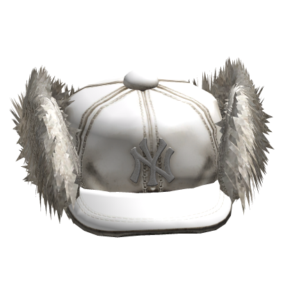 2000s Vintage White Trapper Cap w/ Fur Roblox item