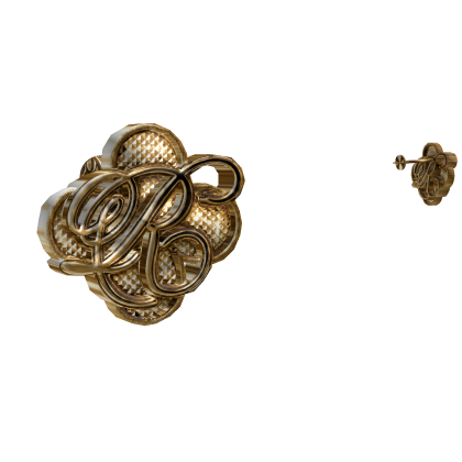 Roffm clover logo earrings (gold) Roblox item