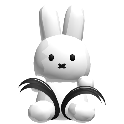 ꒰ Miffy Bunny Holding Hair (Black) Roblox item
