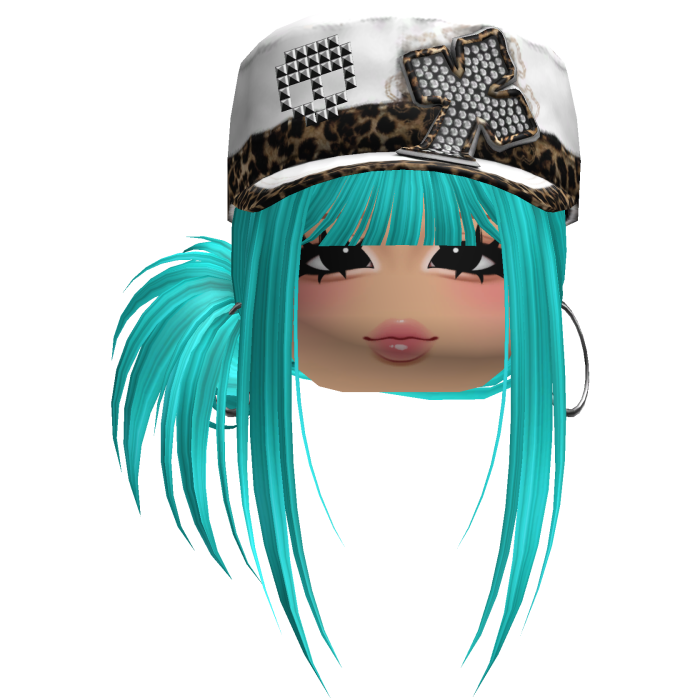 Gyaru Side Bun Hair w/ Cheetah Cap & Earrings