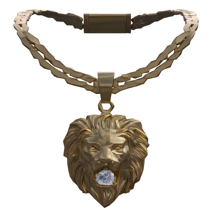 Punk Cubic Zirconiaia Lion Pendant Necklace [1.0]