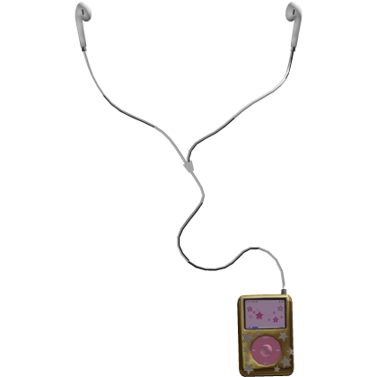 Gold Y2K Cute iPod Wired Headphones Roblox item