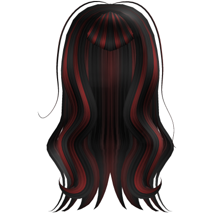 Roblox Item ♡ ♰ lil vampire flowy goth hair - red streaks