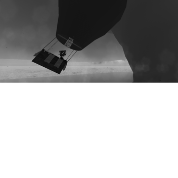 hot air balloon heading for tornado