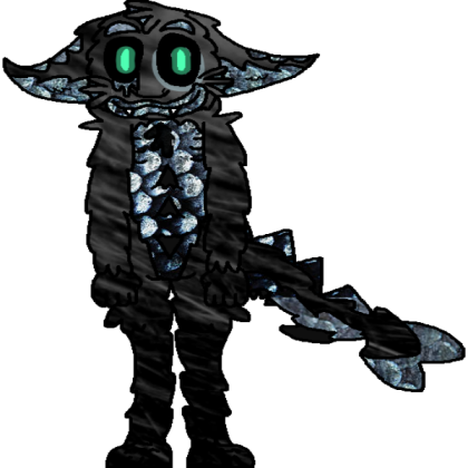Black Aqua Furry Sleep Demon with fish tail Roblox decal
