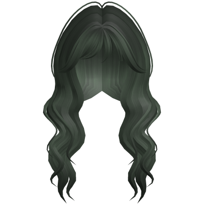 Soft Wavy Hair w/ Side Bangs (Dark Green) Roblox item