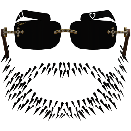 Black Stubble Beard w GOLD Carter Shades V2 Roblox item