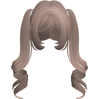 cute long loose curls in milktea Roblox item