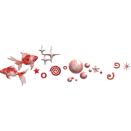Frutiger Aero Red Fish Bubbles Face Aura Blush
