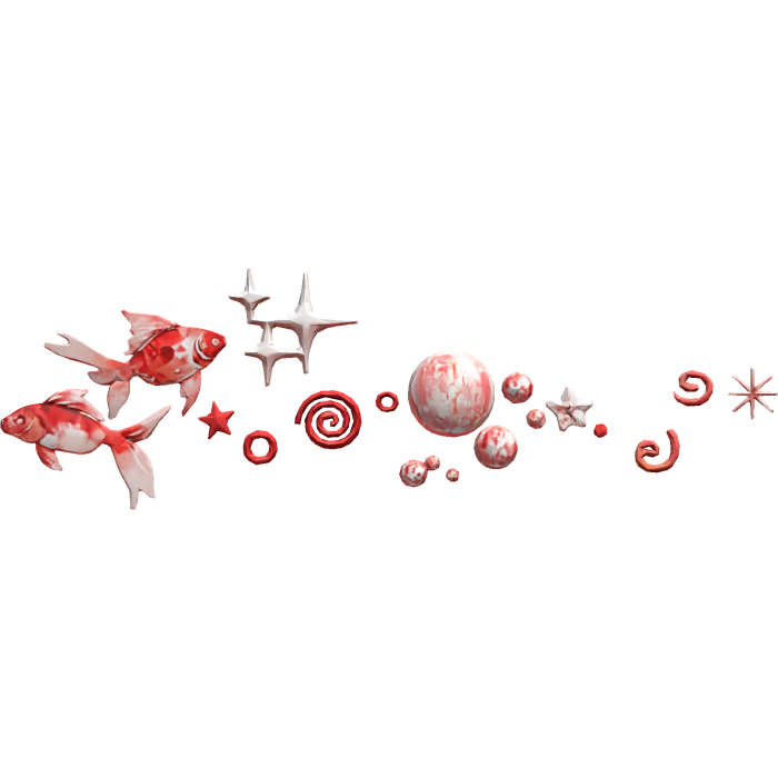 Frutiger Aero Red Fish Bubbles Face Aura Blush