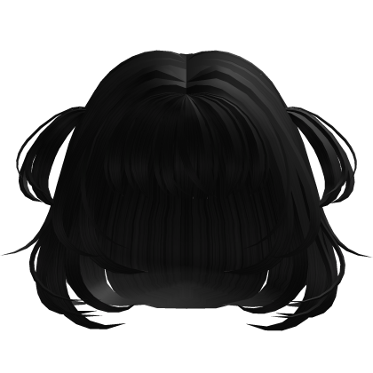 ♡ Black Short Cute Anime Bob w Pigtails Hair Roblox item