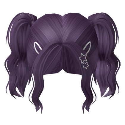Purple Cheap Curly Ponytails with Clips Roblox item
