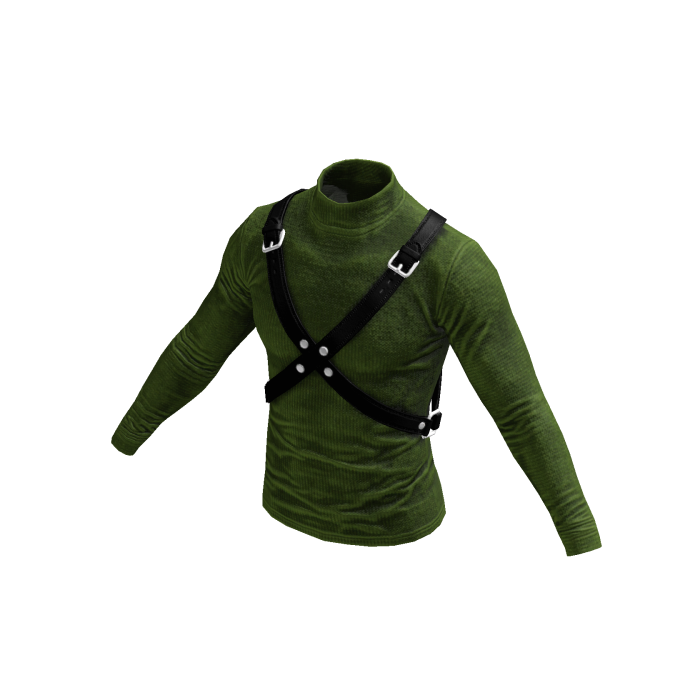 Green Knit Strapped Harness Sweater