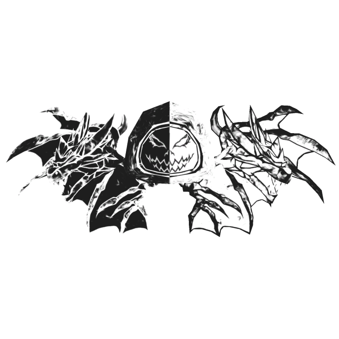 Cartoony black&white Hood Star Dragon Wings Combo