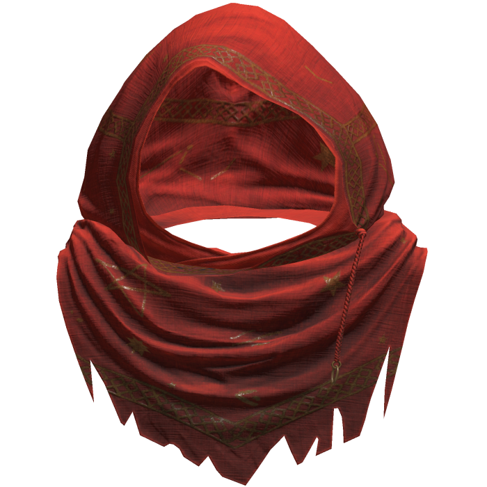 Red Sorcerer Distressed Rune Hood