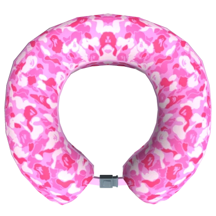 Travel Neck Pillow Plush Pink BAPE Camo Y2K 1.0 Roblox Item Rolimon s