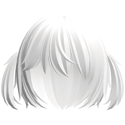 ♡ kawaii short white cat hair w pigtails Roblox item