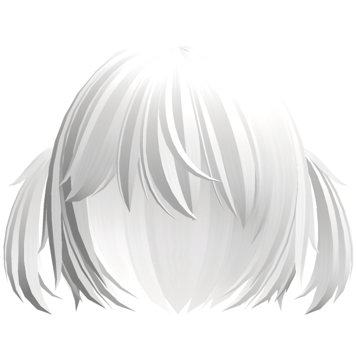 ♡ kawaii short white cat hair w pigtails