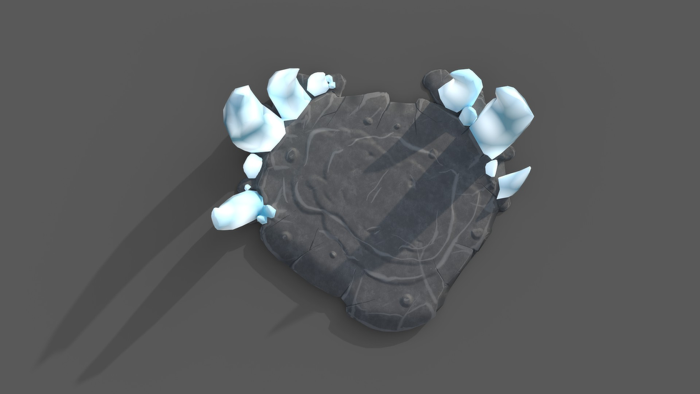Stylized Ice Rock Platform-Game Ready Crystal Prop preview 3