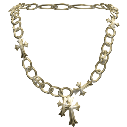 Chrome Y2K Cross Necklace (Gold)