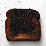 extremely burnt bread