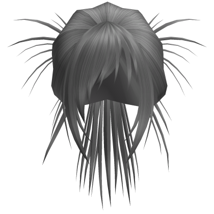 Anime Spiky High Bun w/ Side Bangs (Gray)