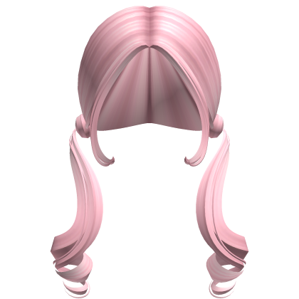 -',ৎ Preppy Blowout Curly Pigtails in Pink